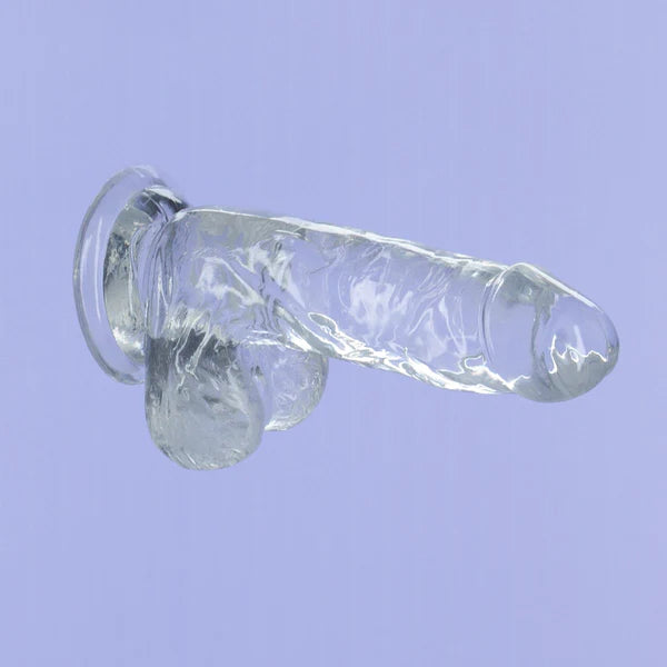 Gode ​​transparent Addiction Crystal 6" avec boules