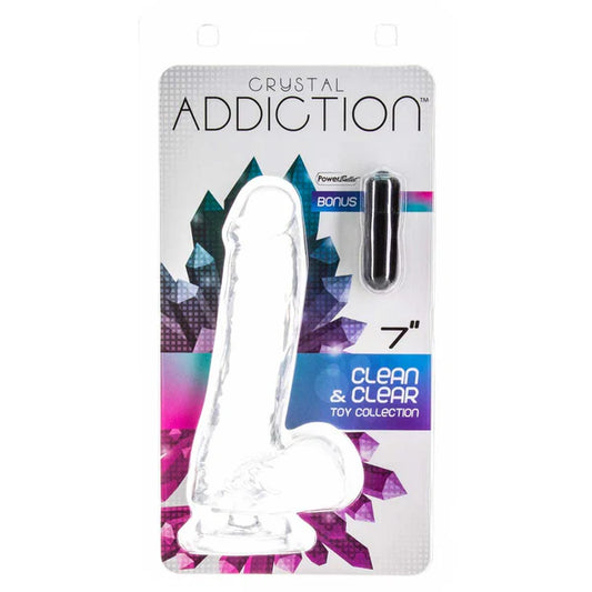 Addiction Crystal – 7" Clear Dildo with Balls