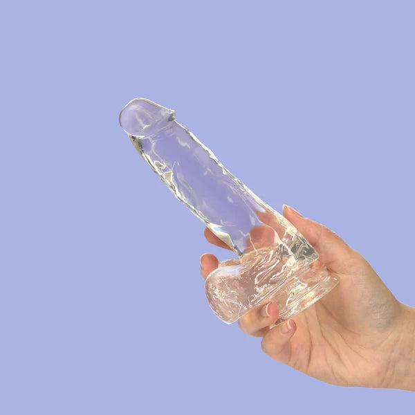 Gode ​​transparent Addiction Crystal 7" avec boules