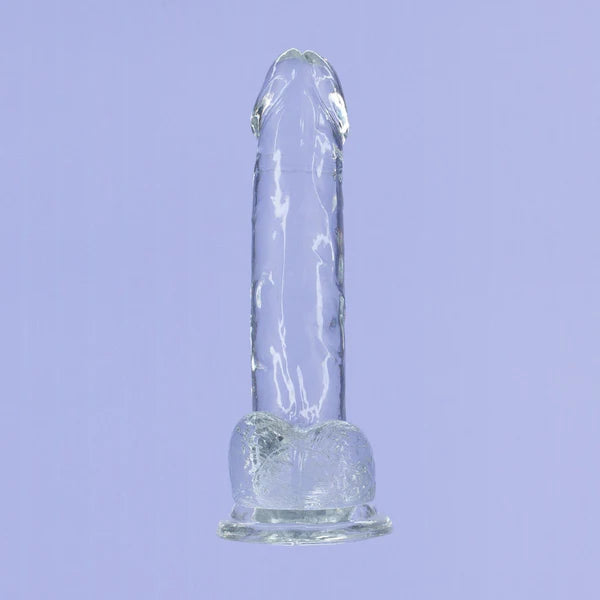 Gode ​​transparent Addiction Crystal 7" avec boules