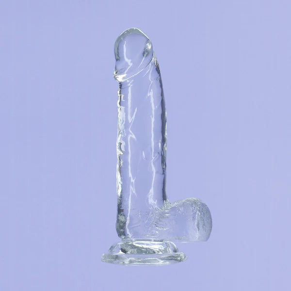 Gode ​​transparent Addiction Crystal 7" avec boules