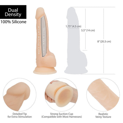 8" Silicone Dual Density Dildo