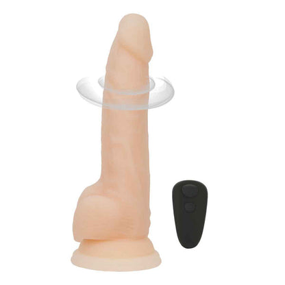 8" Rotating & Vibrating Dildo with Remote – Vanilla