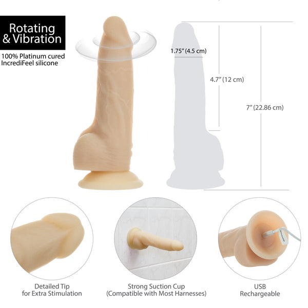 7" Rotating & Vibrating Dildo with Remote Control