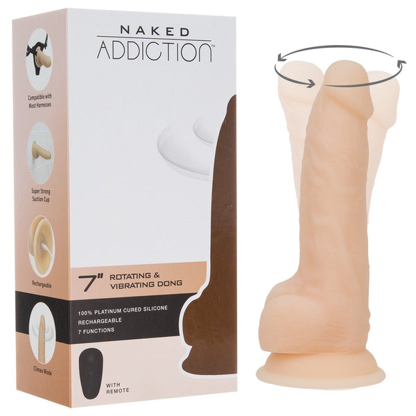 7" Rotating & Vibrating Dildo with Remote Control