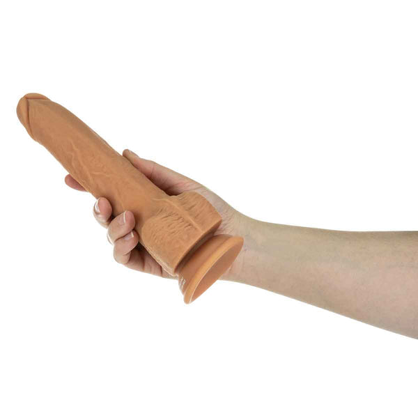 9” Thrusting Dildo with Remote - Caramel