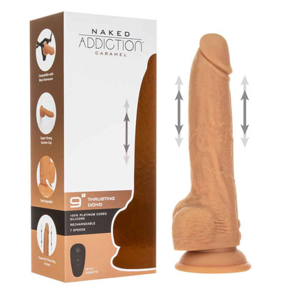 9” Thrusting Dildo with Remote - Caramel