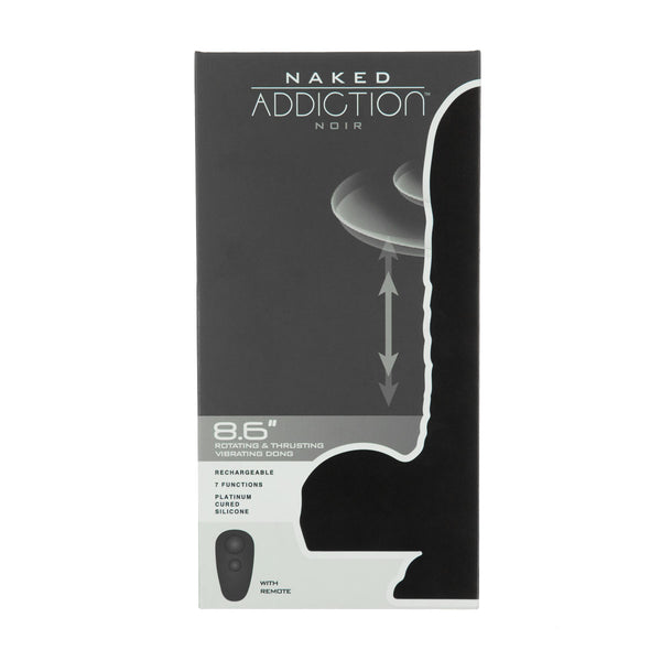 8.6” Silicone Rotating & Thrusting Dildo with Remote - Noir