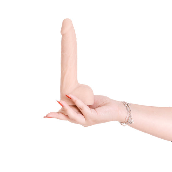 8.5” Thruster Dildo with Remote - Vanilla