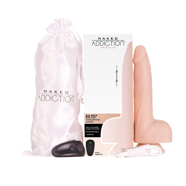8.5” Thruster Dildo with Remote - Vanilla
