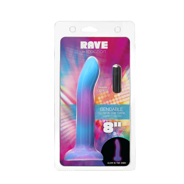 Rave by Addiction - 8" Glow in the Dark Dildo