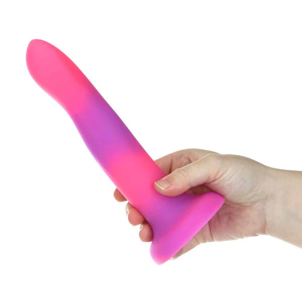 Rave by Addiction - 8" Glow in the Dark Dildo - Pink Purple