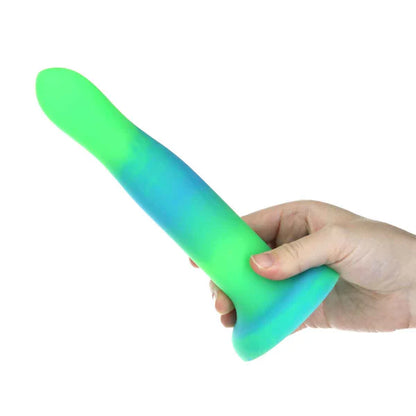 Rave by Addiction - 8" Glow in the Dark Dildo - Blue Green