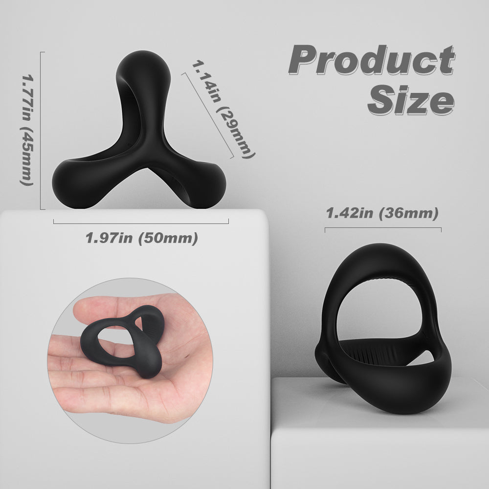 Black Rider Triple-Loop Silicone Cock Ring