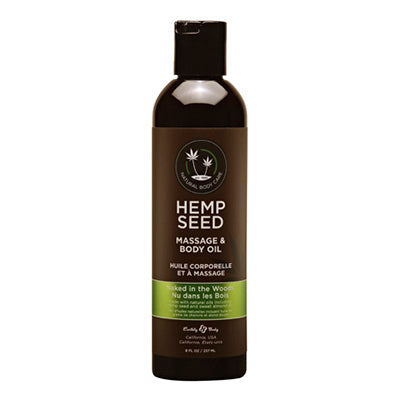 Earthly Body Hemp Seed Massage Oil - Naked in the Woods, 8oz/236ml