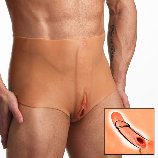 Pussy Panties Silicone Vagina + Ass Panties - Large