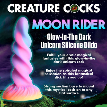 Moon Rider Glow-in-the-Dark Unicorn Silicone Creature Dildo - Thorn & Feather