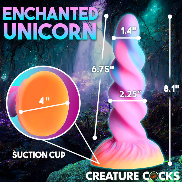 Moon Rider Glow-in-the-Dark Unicorn Silicone Creature Dildo - Thorn & Feather