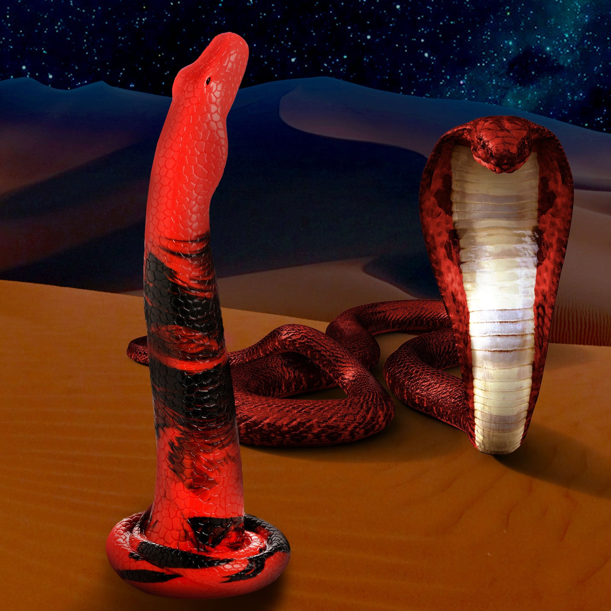 King Cobra Large 14" Long Silicone Creature Dildo - Thorn & Feather