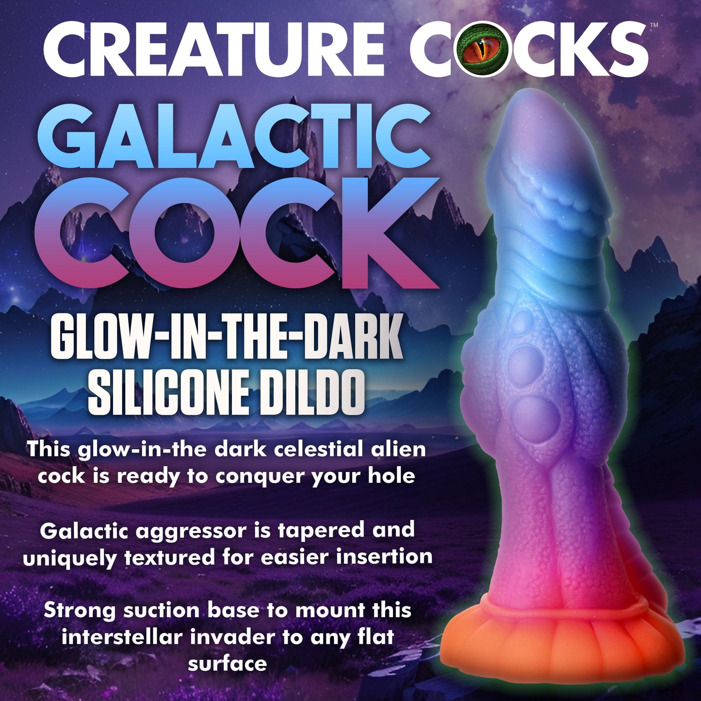 Galactic Alien Glow-in-the-Dark Silicone Creature Dildo - Thorn & Feather