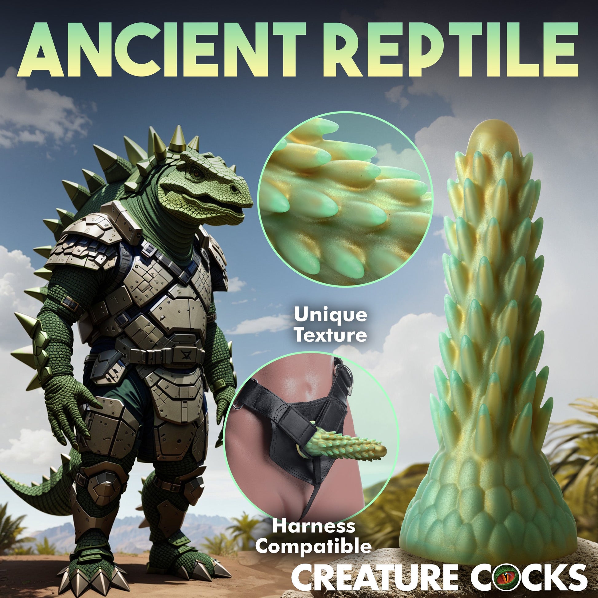 Stegosaurus Spiky Reptile Silicone Creature Dildo - Thorn & Feather