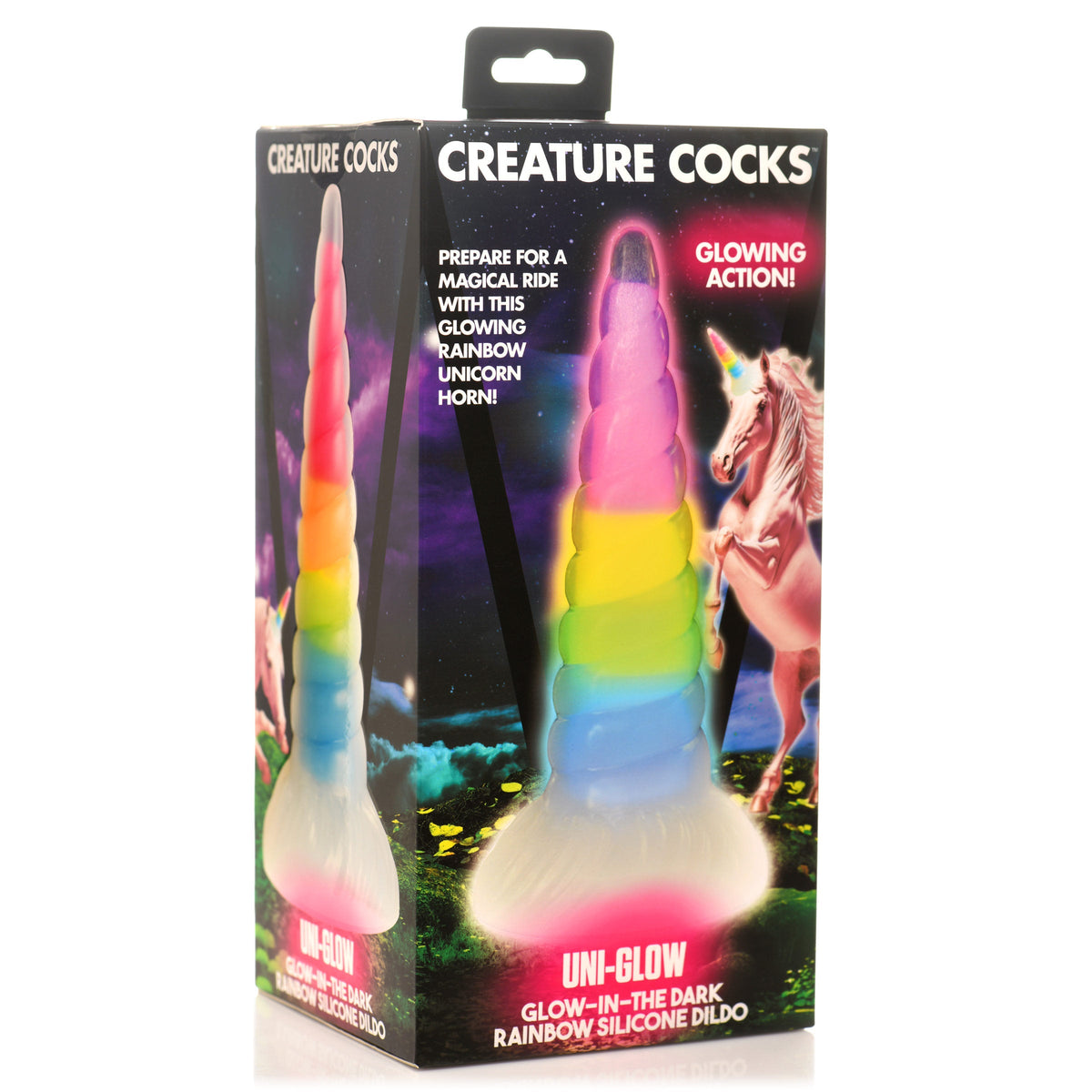 Gode ​​créature en silicone licorne phosphorescente Moon Rider 