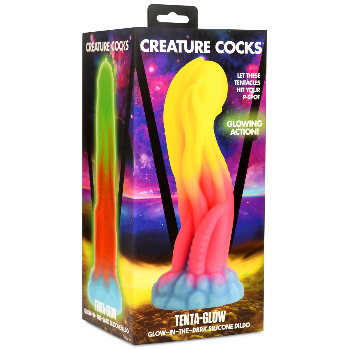 Gode ​​en silicone Tenta-Glow phosphorescent 