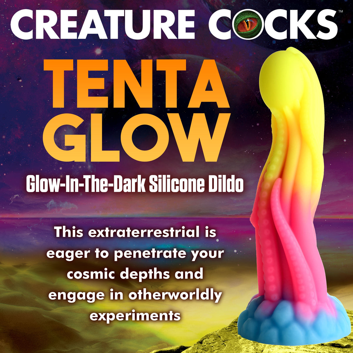 Gode ​​en silicone Tenta-Glow phosphorescent 