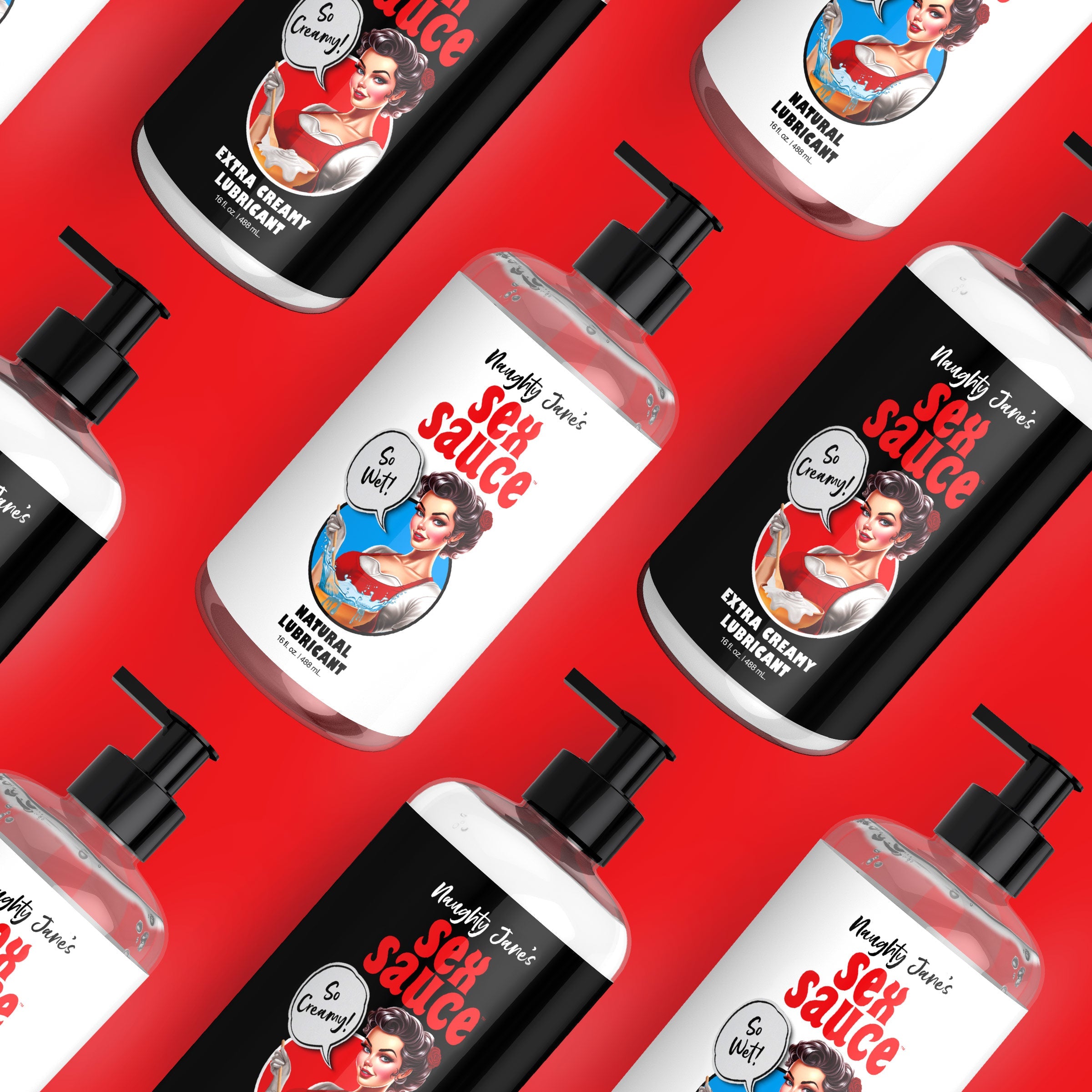 Naughty Jane's Sex Sauce Extra Creamy Lubricant - 16 oz
