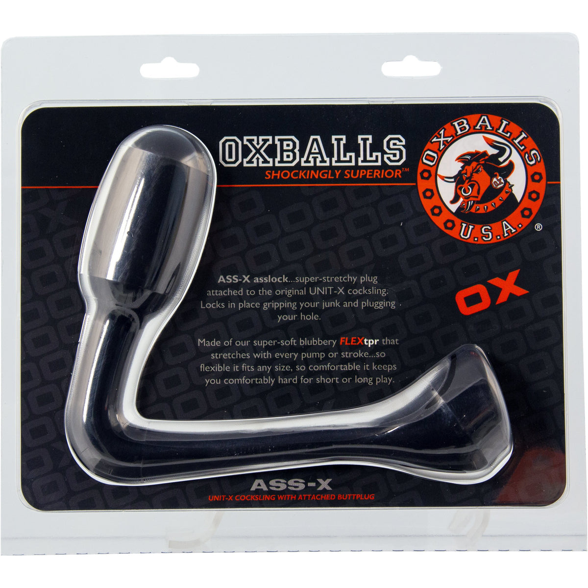 Oxballs ASS-X Butt Plug + Ass Lock - Black