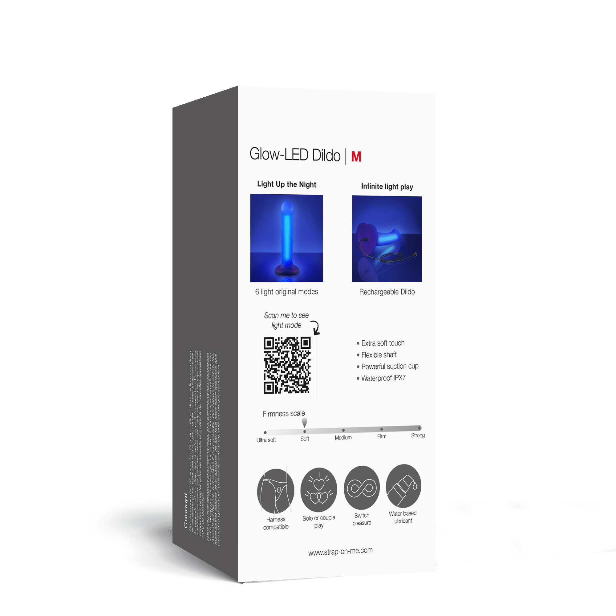 Glow-Led Dildo - Harness compatible