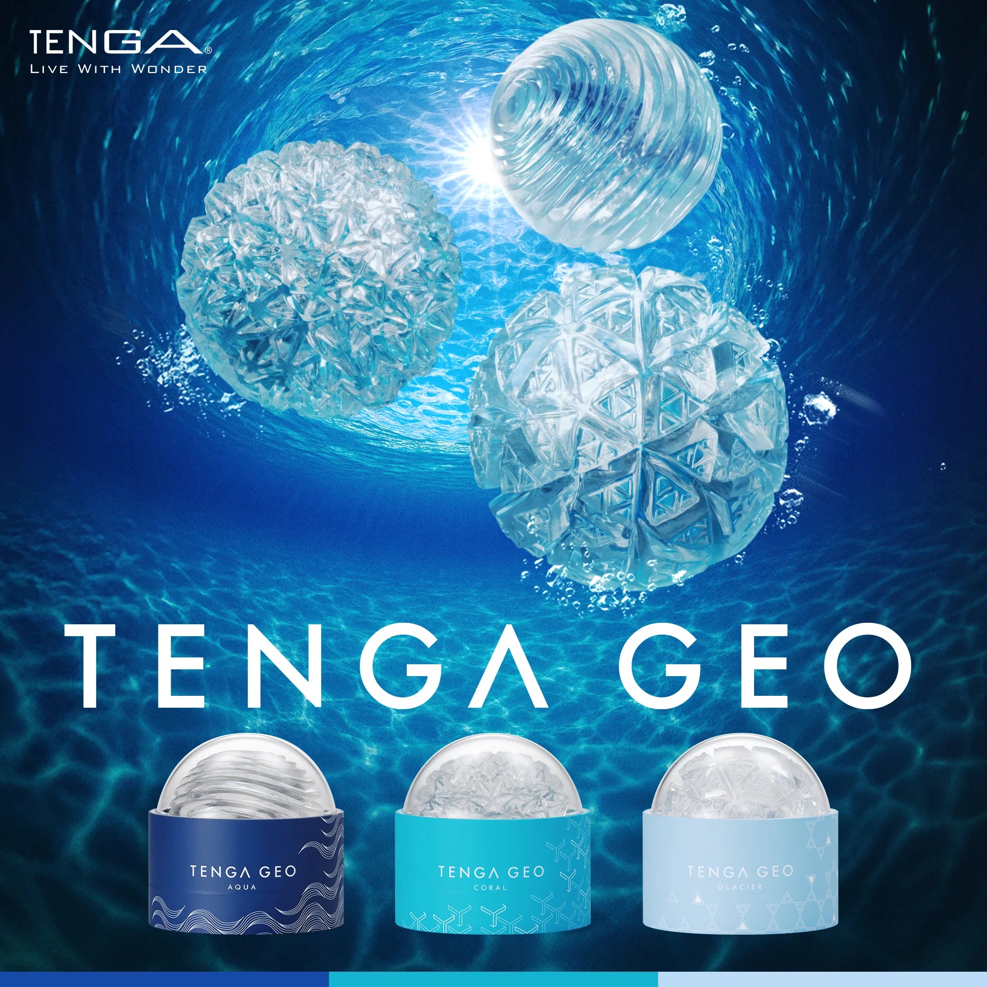 Stroker de poche texturé Tenga GEO - Aqua 