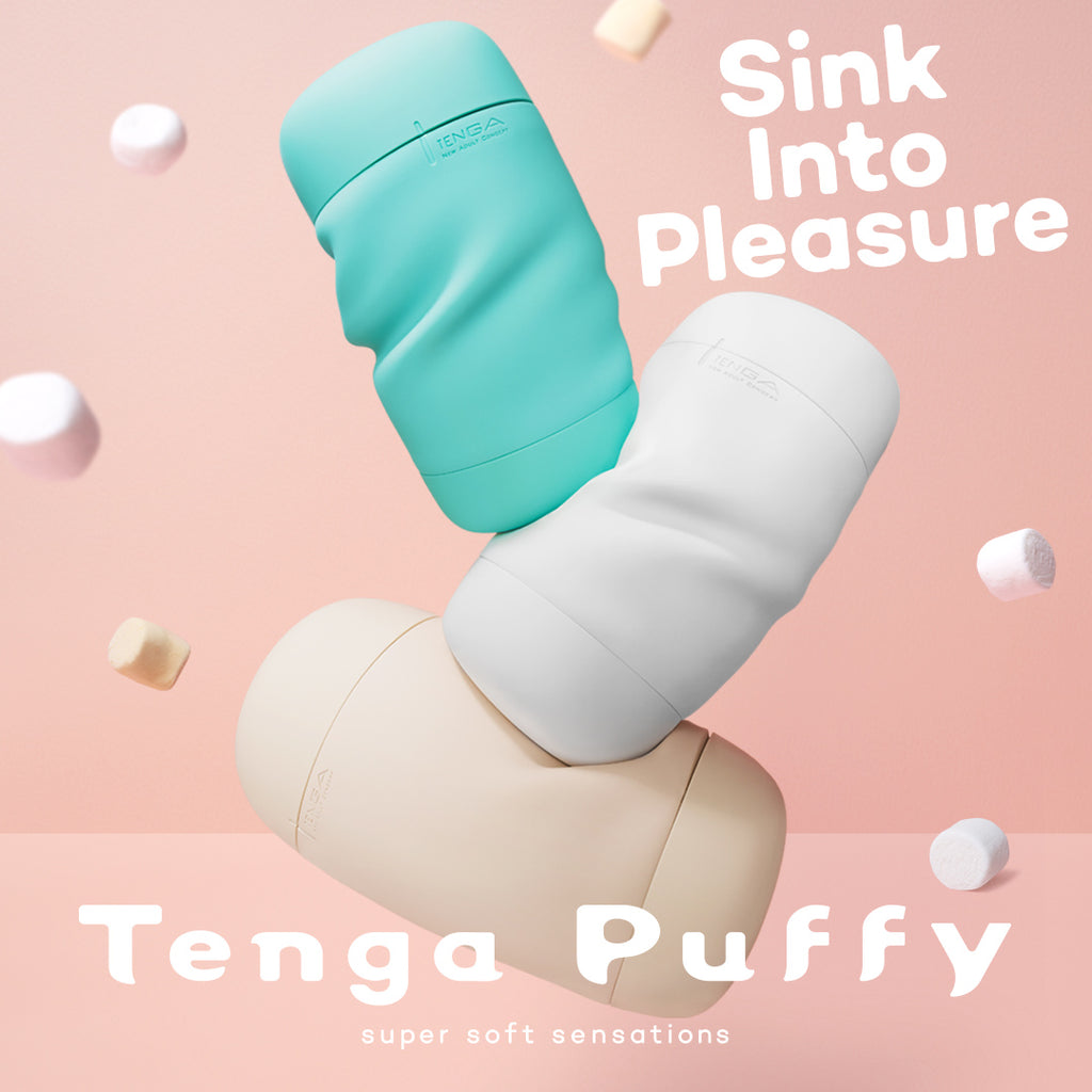 Tenga Puffy Soft Stroker - Sugar White - Thorn & Feather