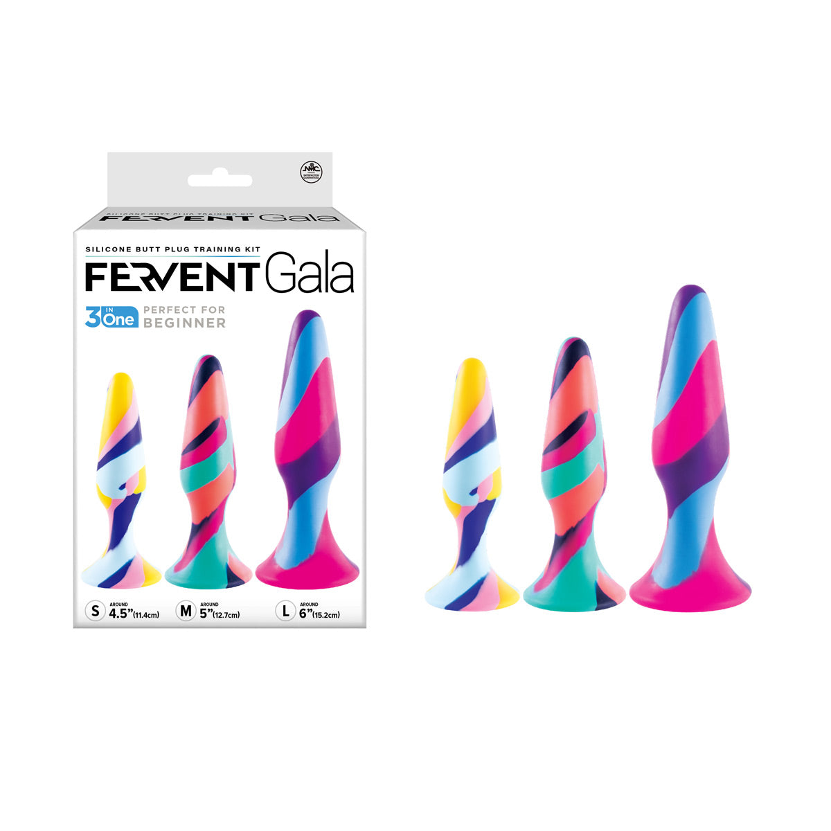 Fervent Gala 3 in 1 Silicone Butt Plug Training Kit - Clearance