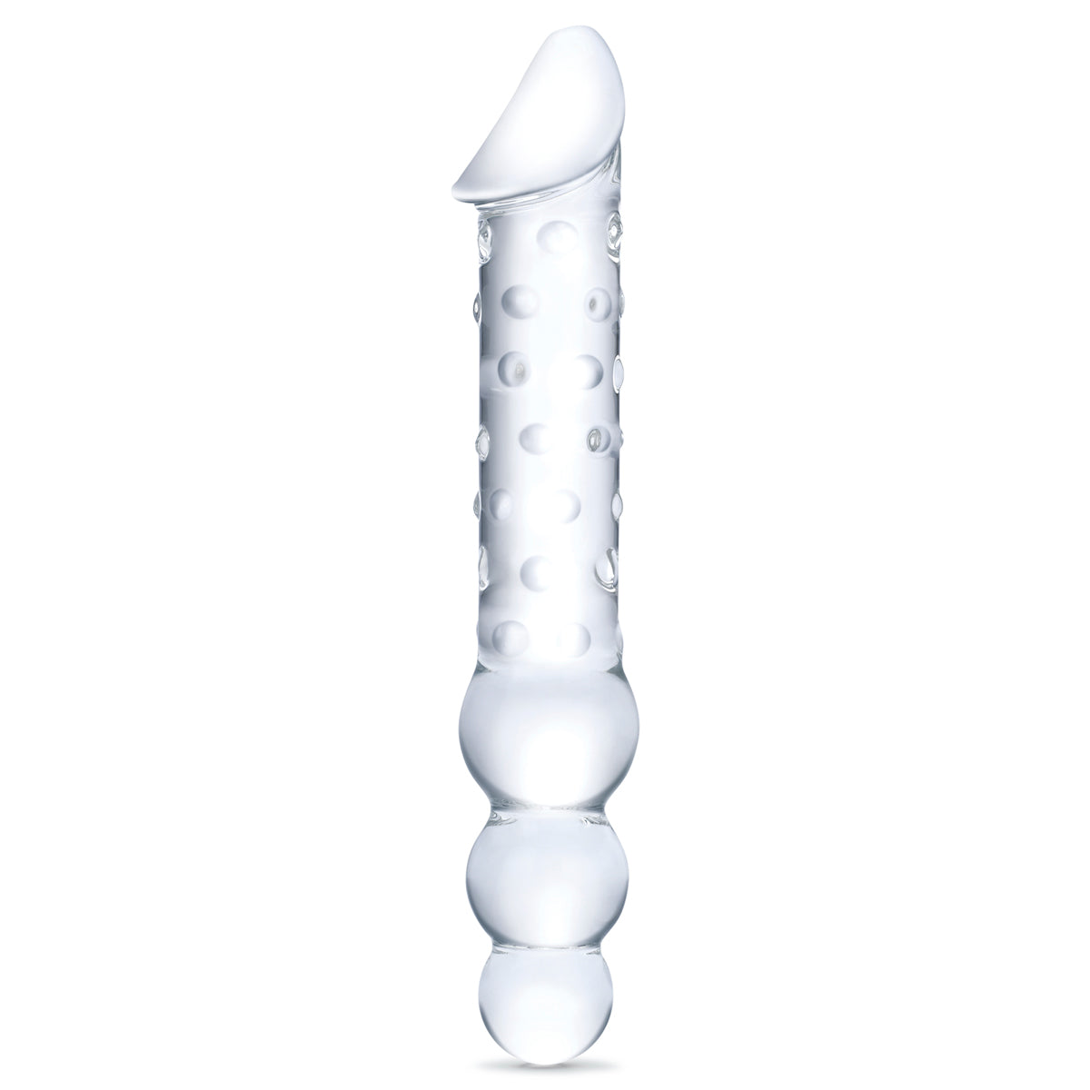 Glas 12” Double Ended Glass Dildo with Anal Beads