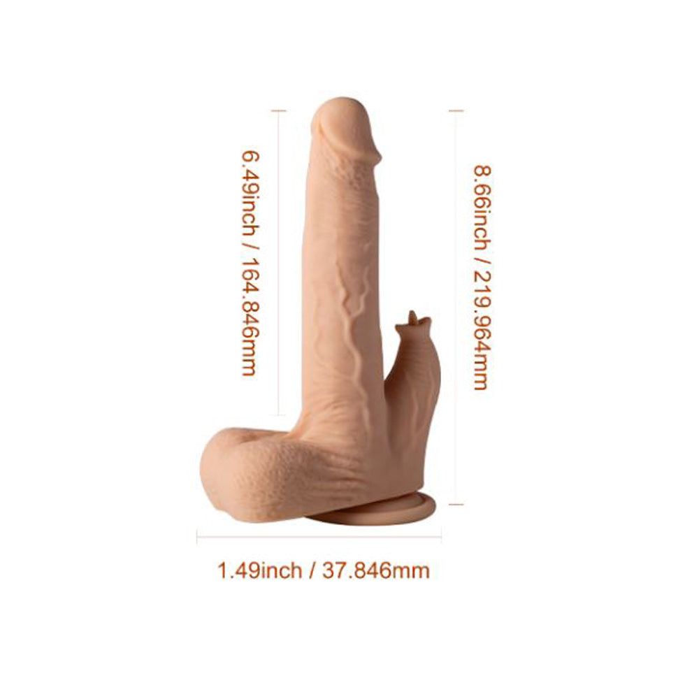 COLTER 8.5" Realistic Thrusting Dildo & Vibrating Licker