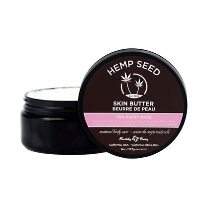 Earthly Body Hemp Seed Skin Butter - Zen Berry Rose, 8oz/227g