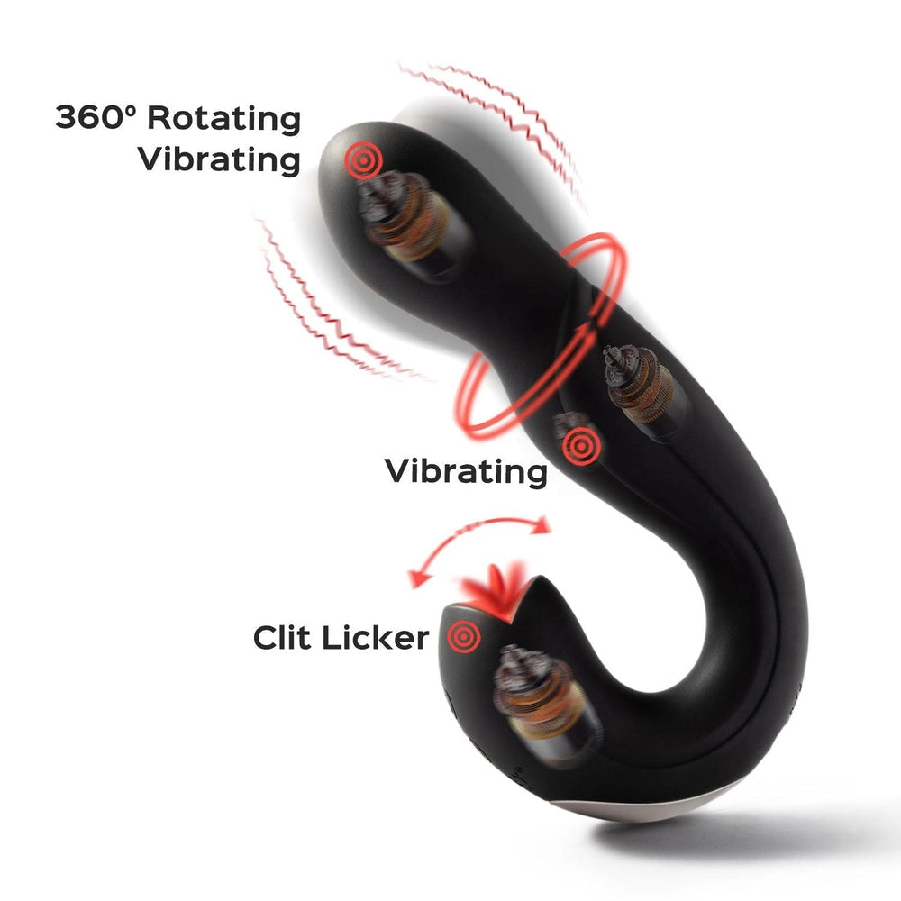 JOI PRO Remote Control Rotating Head G-spot Vibrator & Clit Licker - Thorn & Feather