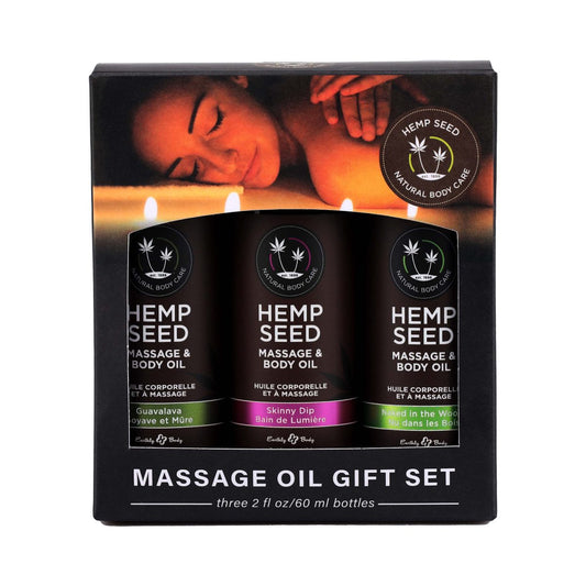 Earthly Body Hemp Seed Massage Oil Trio