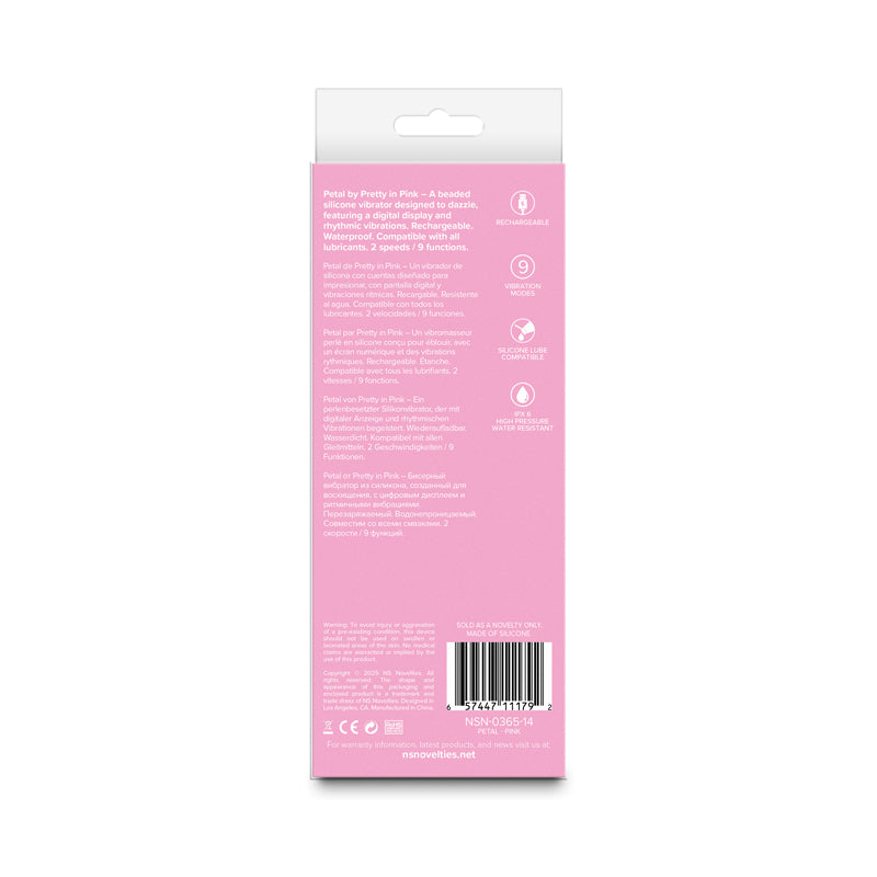 Pretty in Pink Petal Beaded Silicone Vibrator