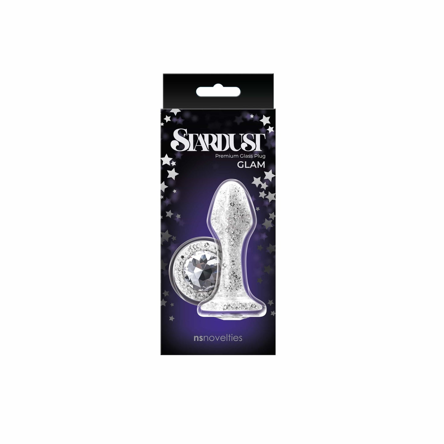 Stardust Glam Glass Butt Plug - White - Thorn & Feather Sex Toy Canada