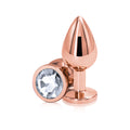 Rear Assets Rose Gold Plug - Medium, Clear - Thorn & Feather