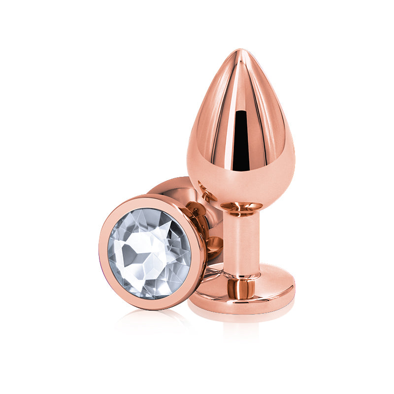 Rear Assets Rose Gold Plug - Medium, Clear - Thorn & Feather