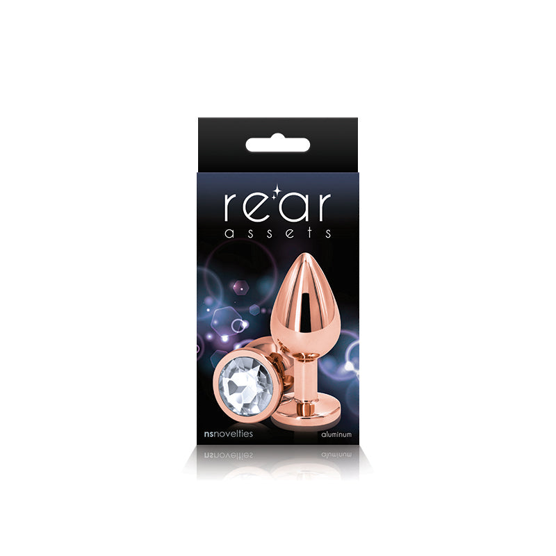 Rear Assets Rose Gold Plug - Medium, Clear - Thorn & Feather