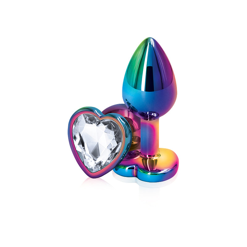 Rear Assets Multicolor Heart Plug - Small, Clear - Thorn & Feather