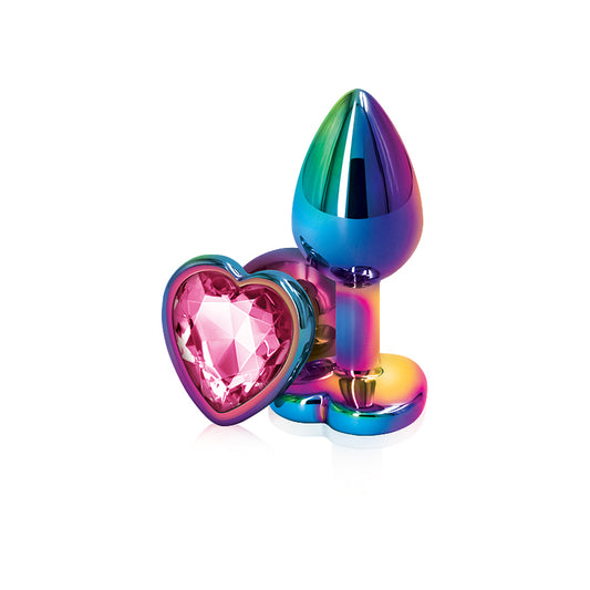 Rear Assets Multicolor Heart Plug - Small, Pink