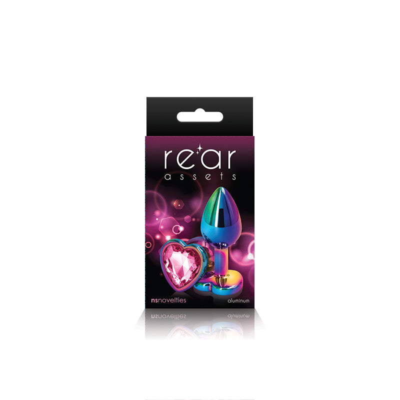Rear Assets Multicolor Heart Plug - Small, Pink - Thorn & Feather