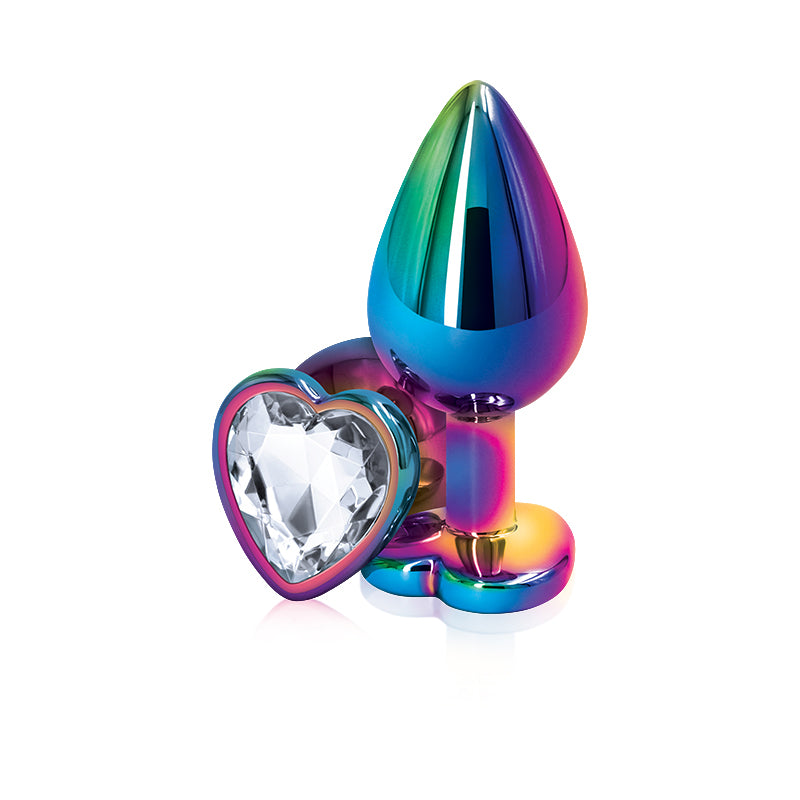 Rear Assets Multicolour Heart Plug - Medium, Clear - Thorn & Feather