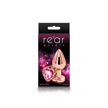 Rear Assets Rose Gold Heart Plug - Medium, Pink - Thorn & Feather
