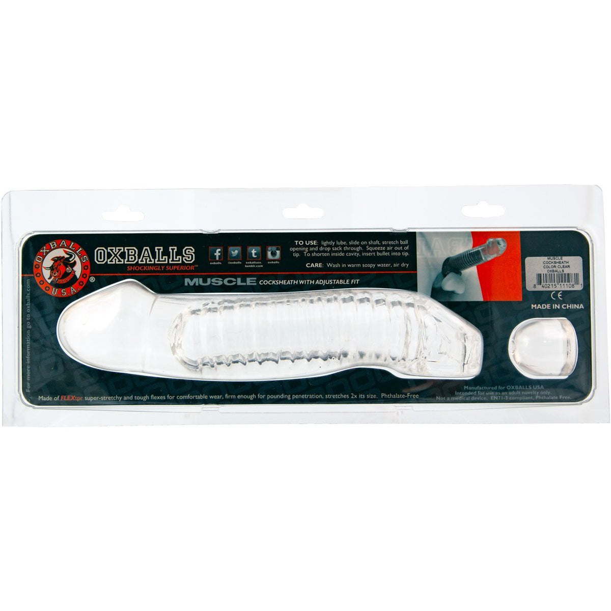 Oxballs Muscle Cocksheath Penis Extender - Clear